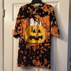 Peanuts Snoopy Halloween Tee - Orange and Black